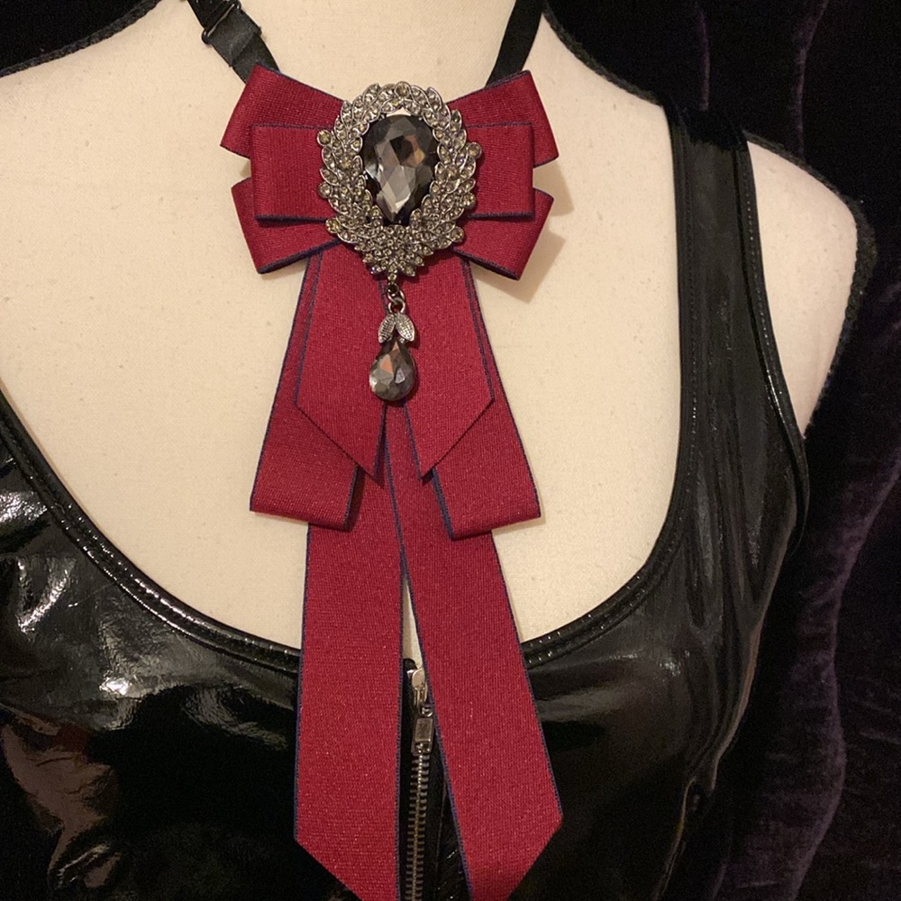 Burgundy Bow Tie #022 View 2